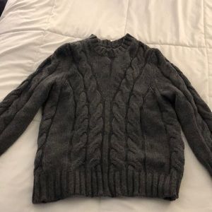 Gray cable knit sweater
